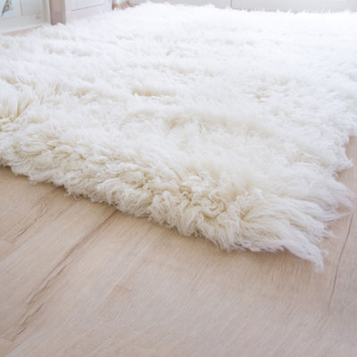 Jeffry Flokati Wool Ivory Rug