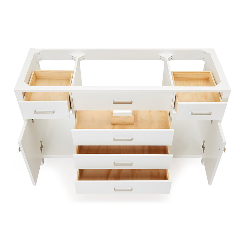 Base de meuble-lavabo double Petrel, Blanc