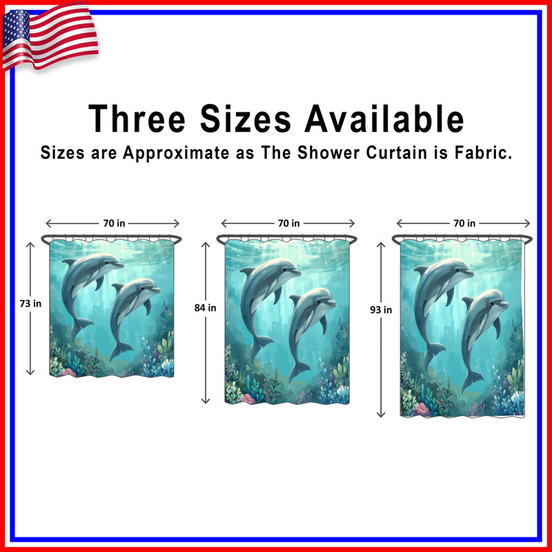 Rideaux de douche Dolphins, L 70 po x H 72 po