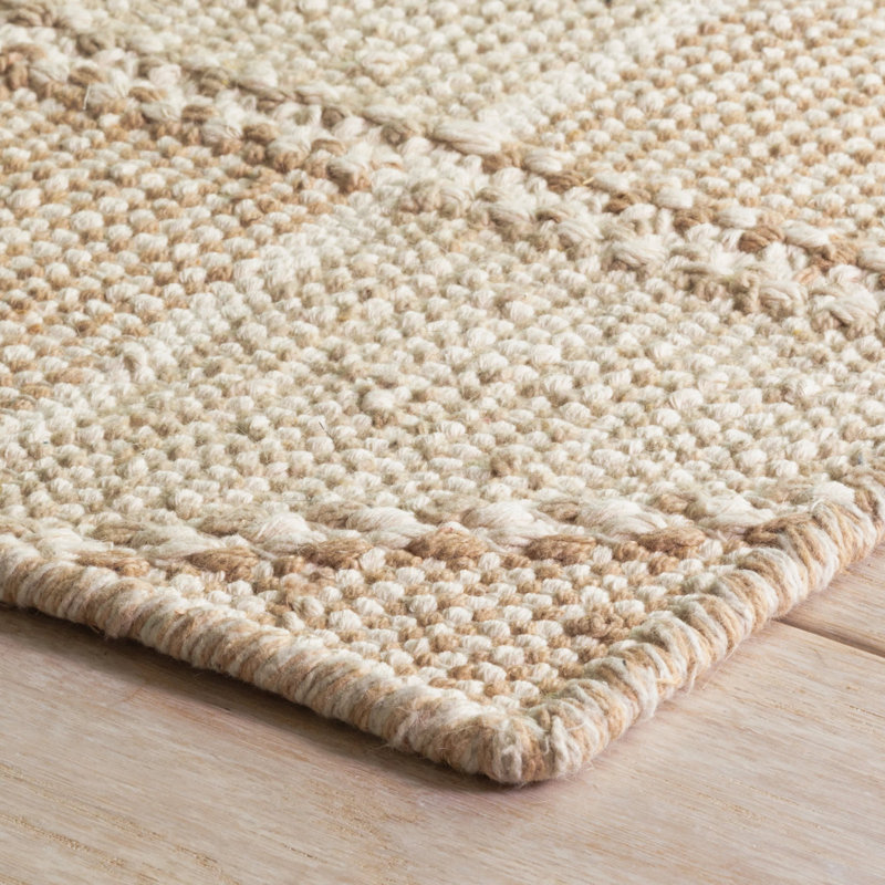 Ojai Wheat Hand Loom Knotted Cotton Rug, Rectangle 2' x 3'