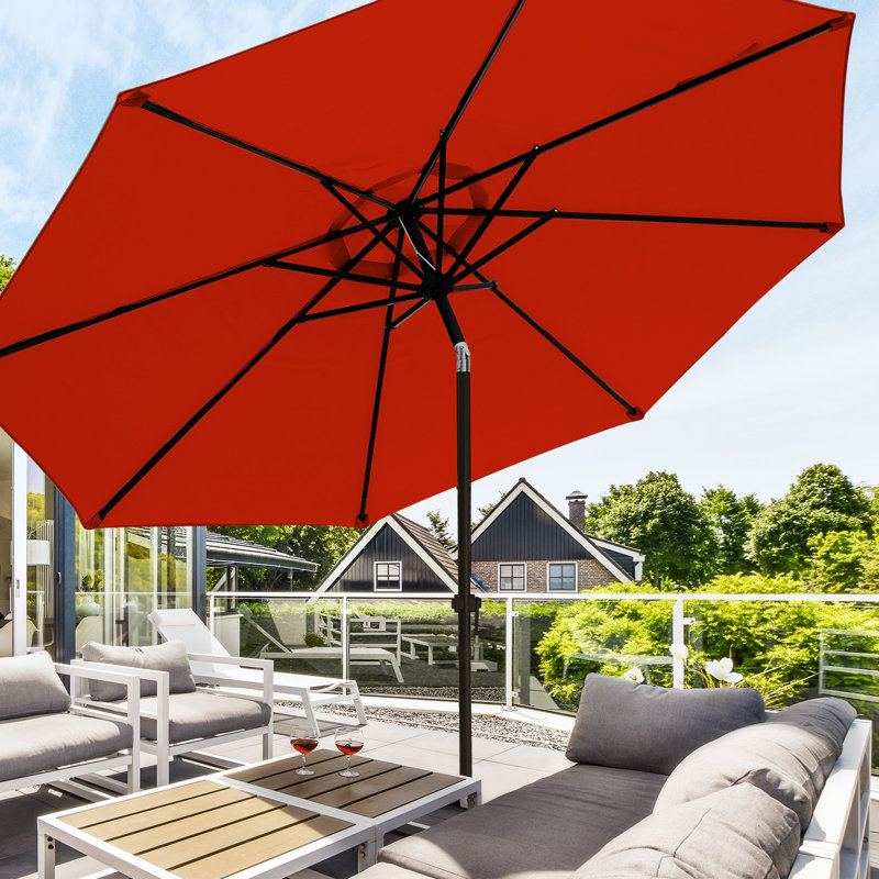 Parasol de marché Market, H 100 po x l 132 po x P 132 po, Rouge