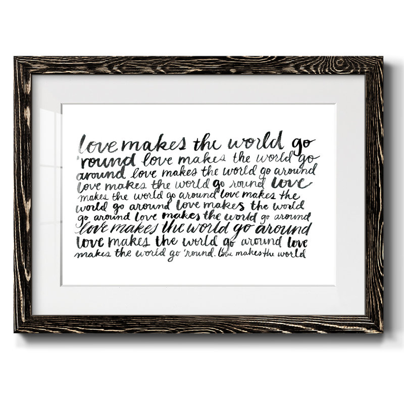 " Writing With Love II ", 14" H x 20" W x 1.5" D, Black 