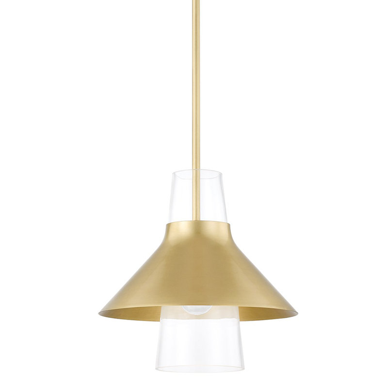 Luminaire suspendu conique 1 lumière , Laiton vieilli