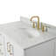 Meuble-lavabo simple en bois massif 37 po Freitas blanc avec plateau en marbre de Carrare 0,75 po, évier droit décalé-271566833-304109142-304109145