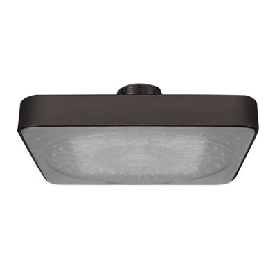 Pomme de douche carrée en bronze huilé BathSelect - Indicateur de température changeant de couleur