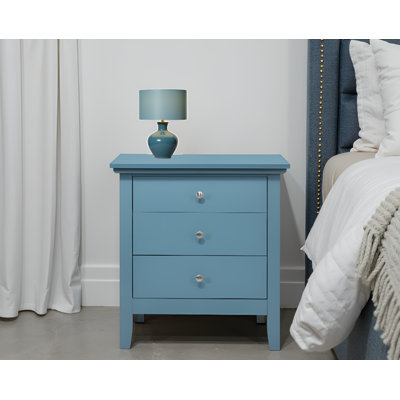 Lausanne Teal 3 Drawers Nightstand