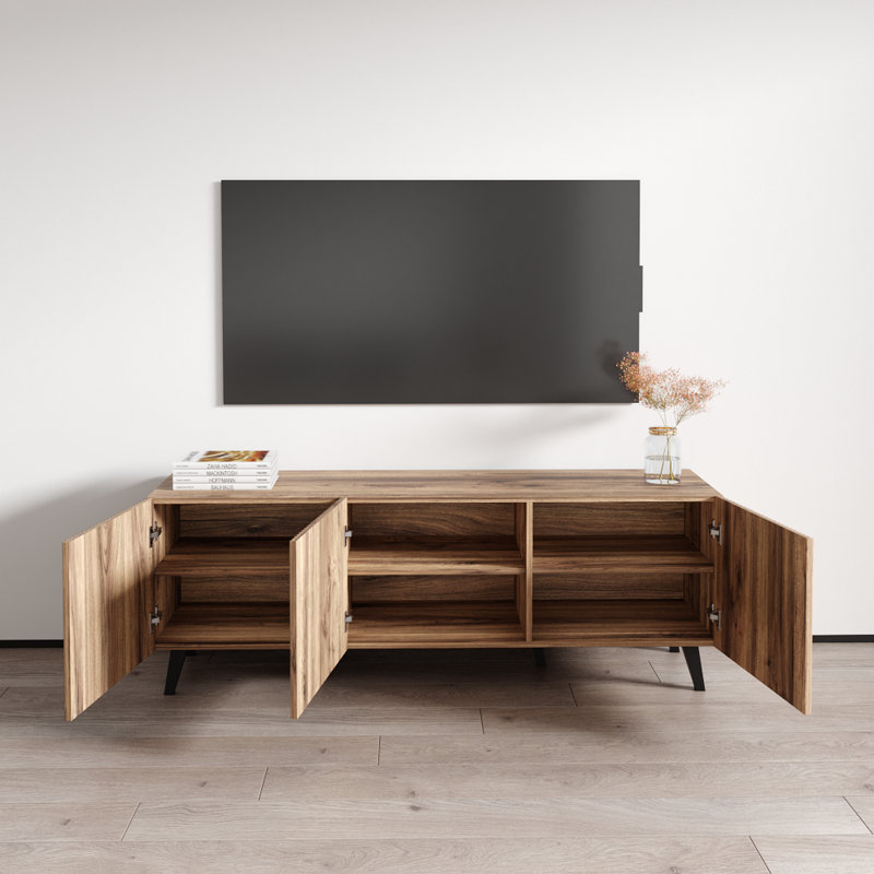 Palos 59.3" Modern TV Stand with Matte Finish, Oak