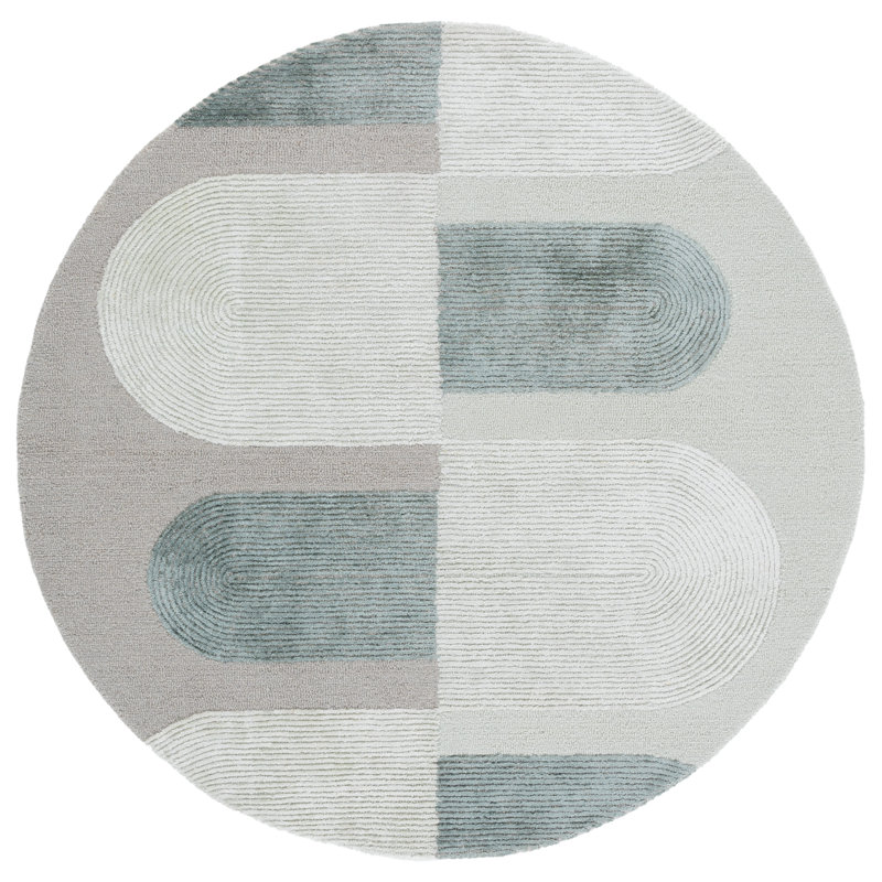 Fifth Avenue Hand Tufted Viscose,Wool, Cotton Geometric Indoor Rug, Round 5'