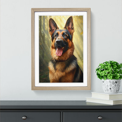 German Shepherd Realism - Framed Print