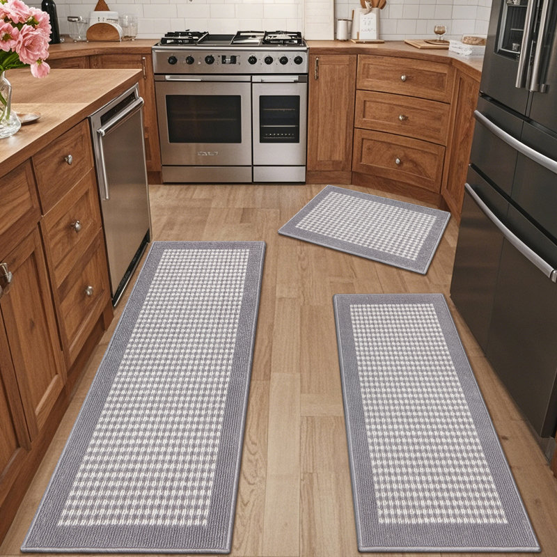 Machine Washable Non-Slip Kitchen Mat, Gray