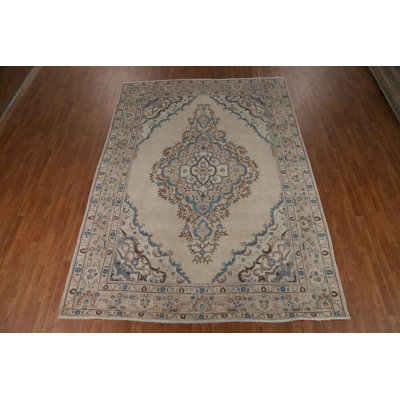 Tapis traditionnel en laine à motif géométrique 8 x 12