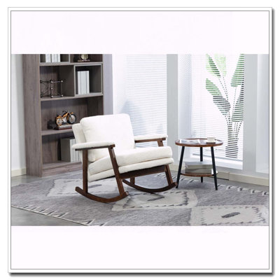 Chaise d'appoint moderne, chaise berçante avec structure en bois