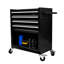 Chariot à outils multifonctionnel 4 tiroirs en noir, matériau en acier, ouverture de tiroir coulissante, 2 roues de frein non et pour une mobilité en douceur, options de rangement supplémentaires fournies avec - acier laminé à froid robuste,-1972826577