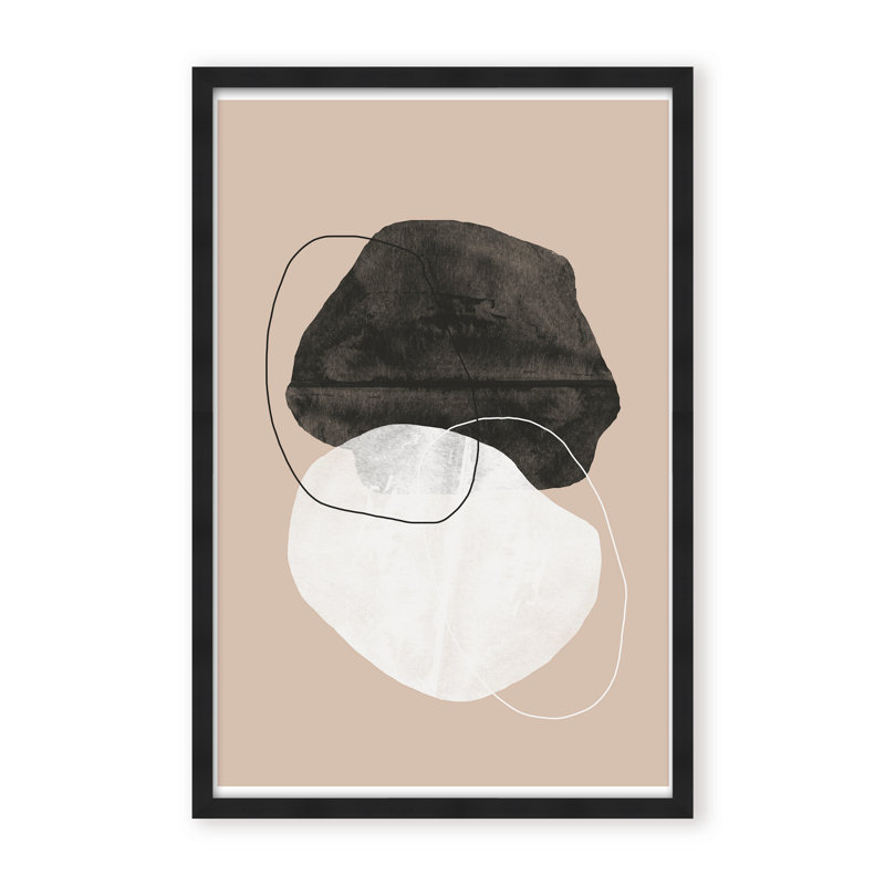 Cosmic Abstract by The Miuus Studio - Picture Frame Painting on Paper, 24" H x 16" W x 1.125" D, Black, Framed Matted Print