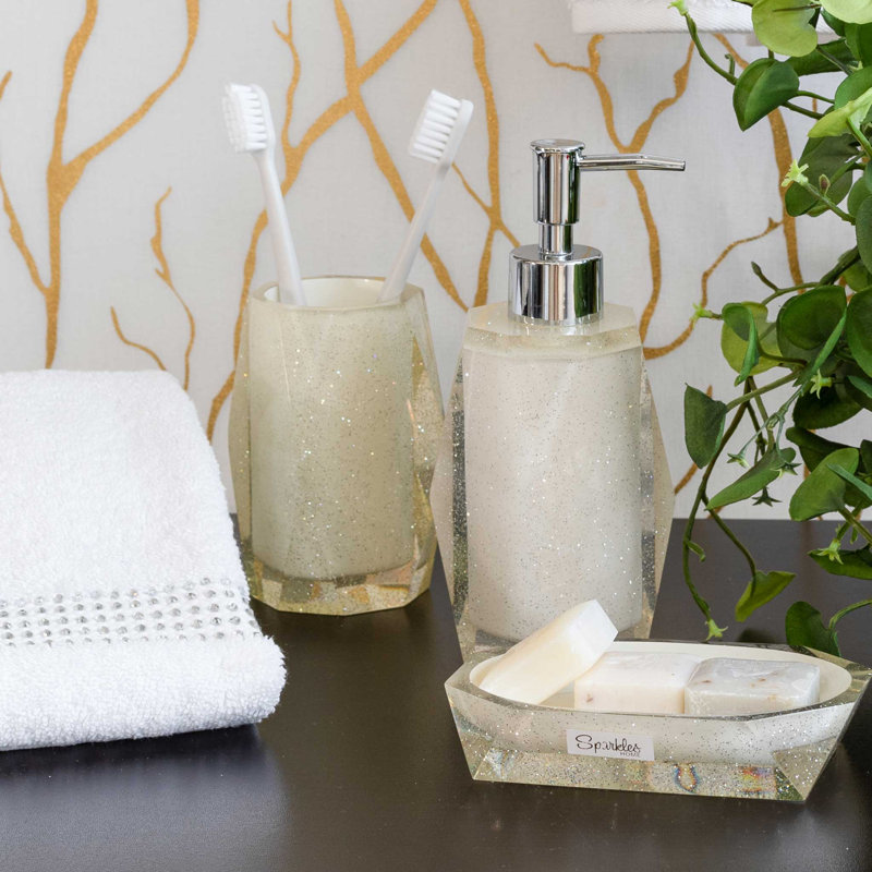 Distributeur de savon / lotion en résine à facettes Sparkles Home | Couleurs vibrantes, pompe en acier inoxydable durable