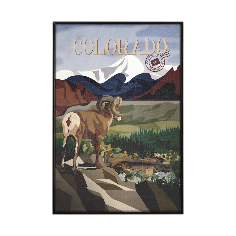 «Colorado Go» par Simone, reproduction d'art encadrée sous verre, Cadre flottant noir, H 15,5 po x l 10,5 po x P 1,5 po