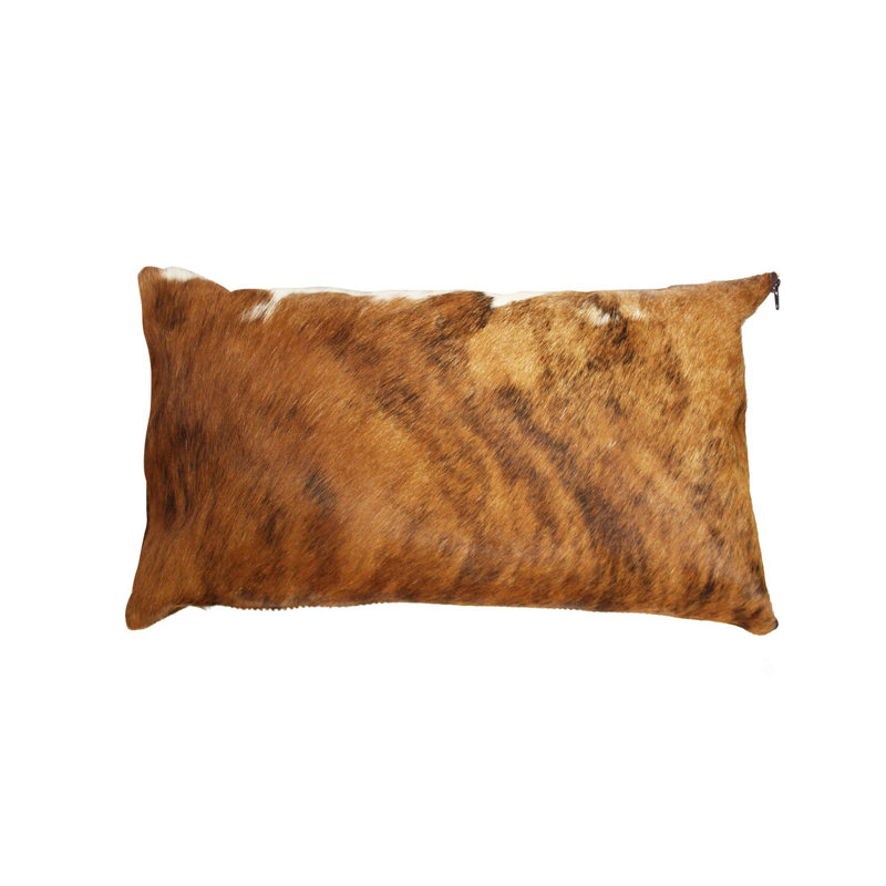 Brindle Authentic Cowhide Lumbar Pillow Cover