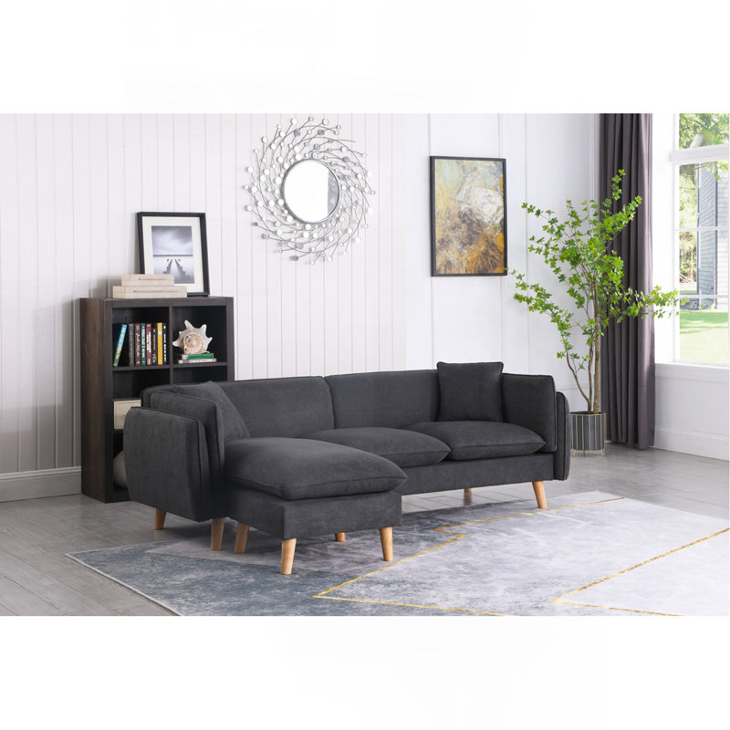 Canapé modulaire 86,5 po en tissu gris foncé