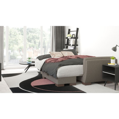 Primenest Skyhaven Collection Upholstered Convertible Chaise Lounge With Storage