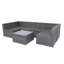 Ensemble de canapé modulaire en U 5 pièces avec 2 coussins en osier gris et coussin noir
