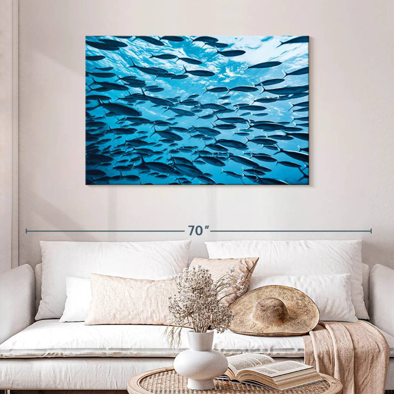 School Of Tropical Fish, 30" H x 45" W