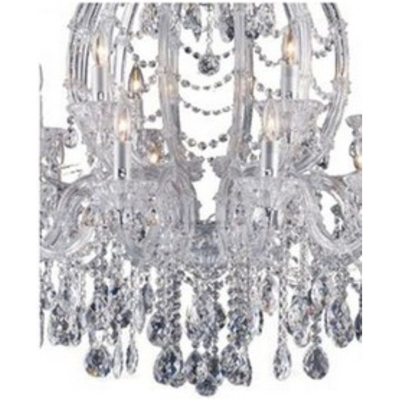 Lustre en cristal transparent 18 lumières Traditional, Transparent