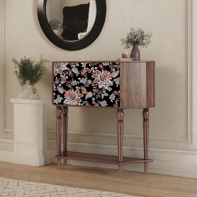 Buffet 33,5 po de style rétro, Brun / Noir