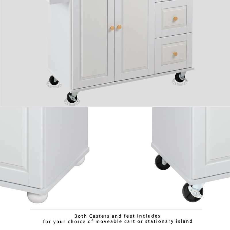 Berkly Kitchen Island, White