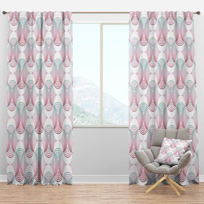 Panneau de rideau simple semi-diaphane avec passe-tringle Mid-Century