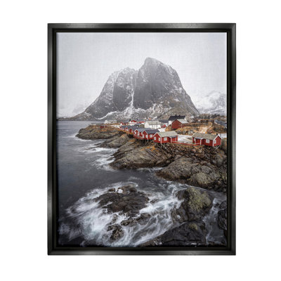 Bb-167-Floater Snowy Coastal Village, reproduction d'art sur toile