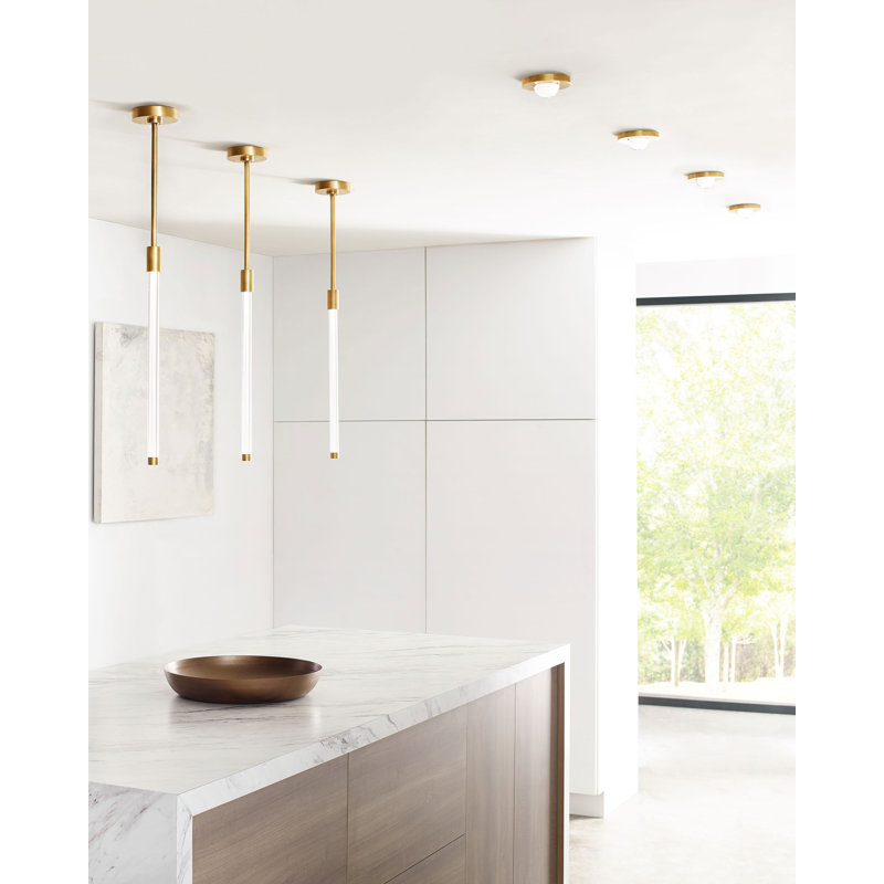 Ebell 1 - Light LED Flush Mount, Natural Brass