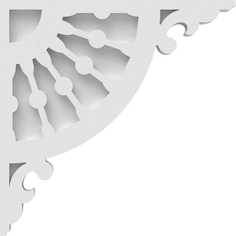 1 7/8"W X 16"D X 16"H Wagon Wheel Architectural Grade PVC Corbel, 16" H x 16" W x 1.875" D