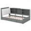 Lit plateforme en bois avec tête de lit avec rangement, tablettes et 2 tiroirs-934454929-934454928