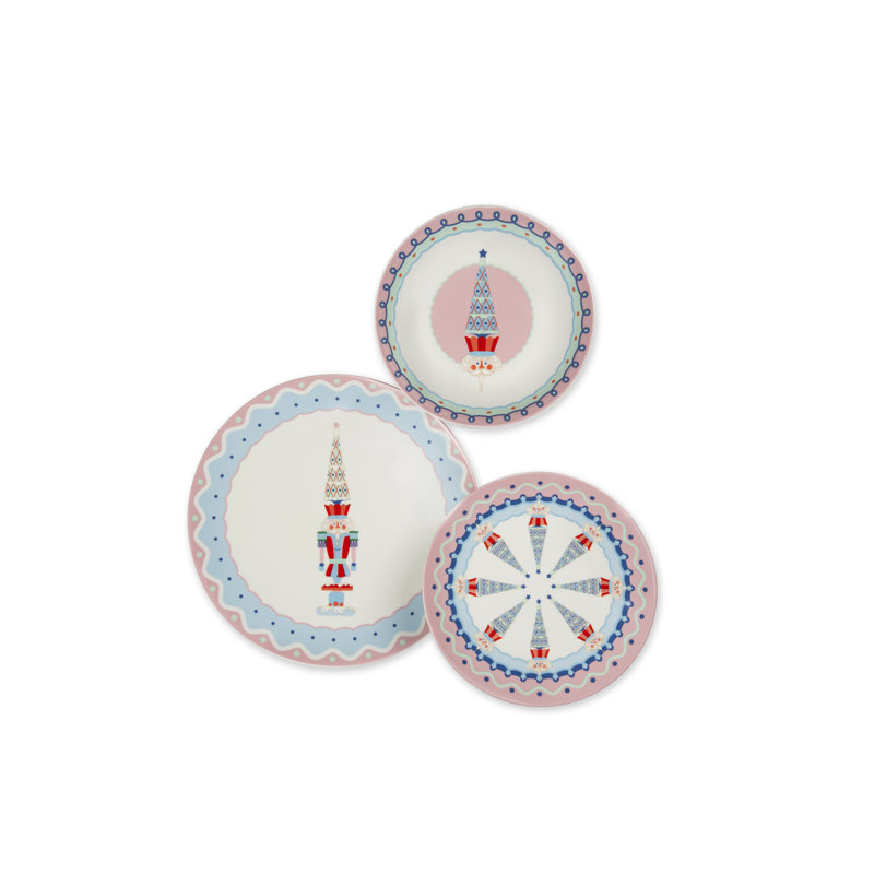 Xmas Sweet Pastels Piece Porcelain Dinnerware Set - Service for 6