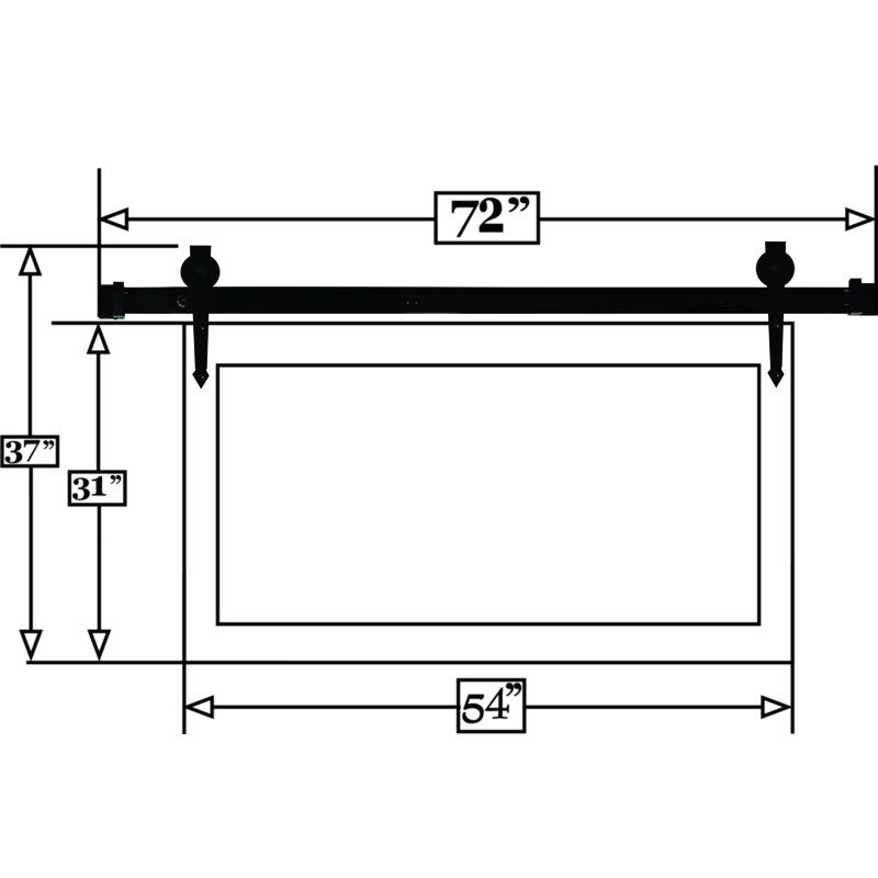 Neace Engineered Wood Rectangle Mirror, 30.5'' H x 54'' W x 0.75'' D, Black Walnut