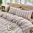 DONEUS Striped Duvet Cover Set 100% Washed Cotton Linen Like Soft Feelling 3 Pieces Bedding Set-121887709-121887697