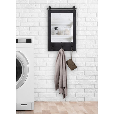 Enora Flat Mirror with Hooks