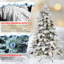 Arbre de Noël artificiel floqué pré-éclairé-701445346