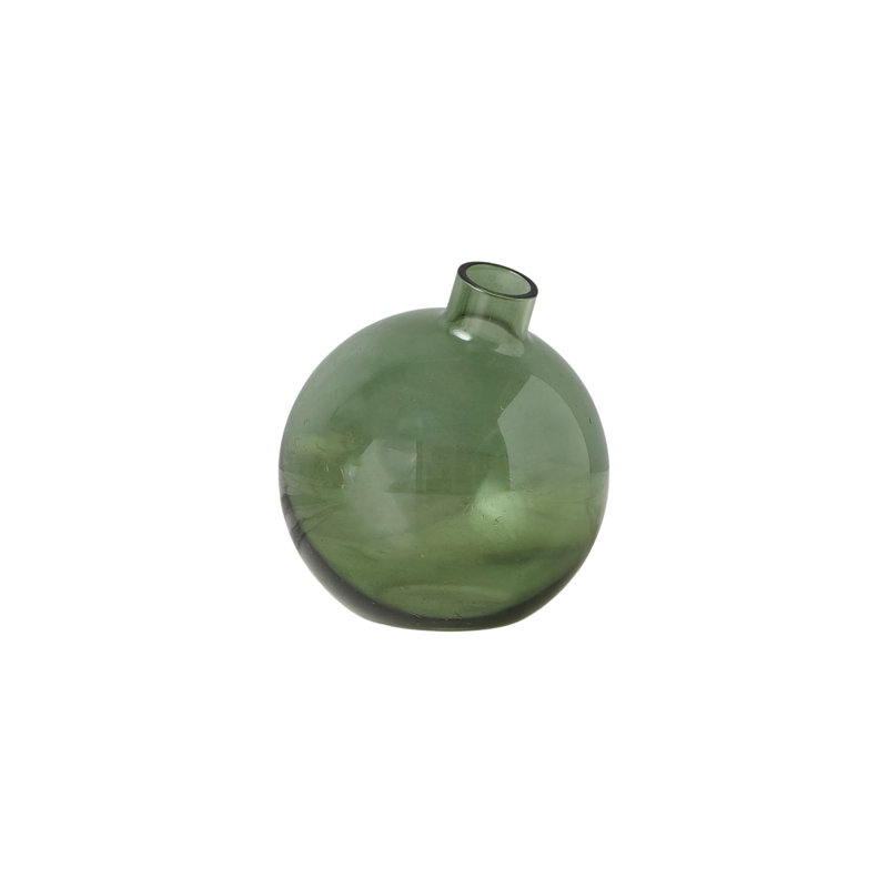 Glass Sphere Bud Vase, Spruce Green