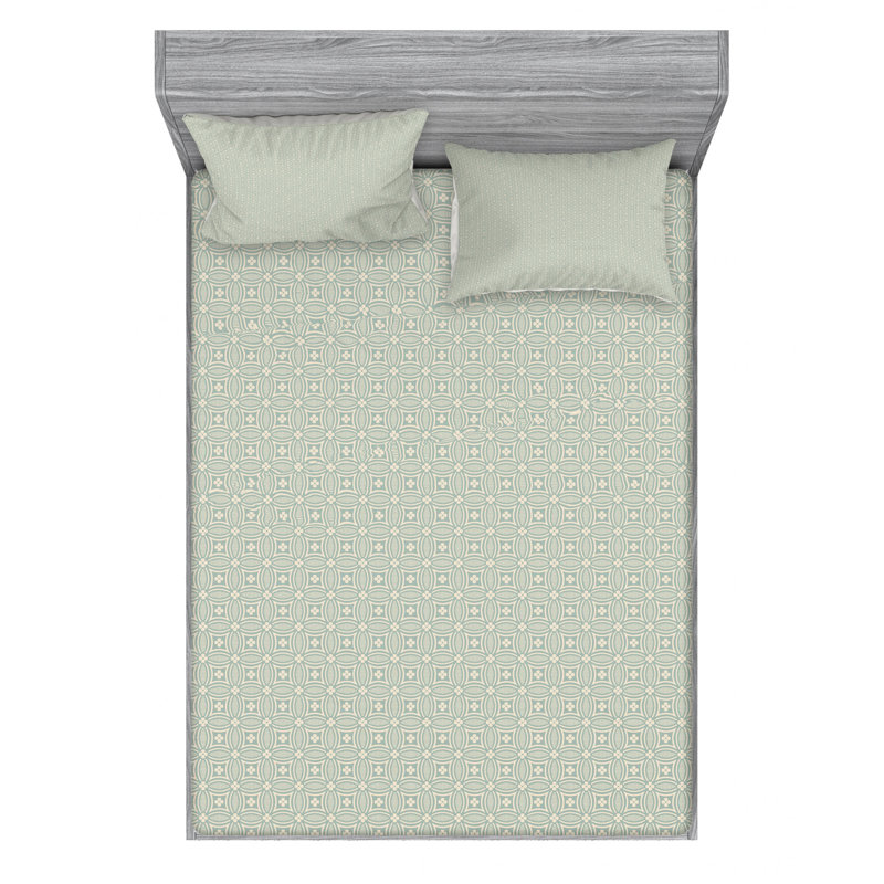 Microfiber Geometric Sheet Set, Full Sheet Set + Fitted Sheet + 2 Pillowcases