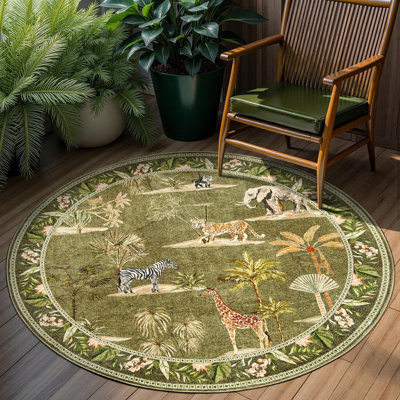 Animals Print Washable Ultra-Thin Non-Slip Area Rug