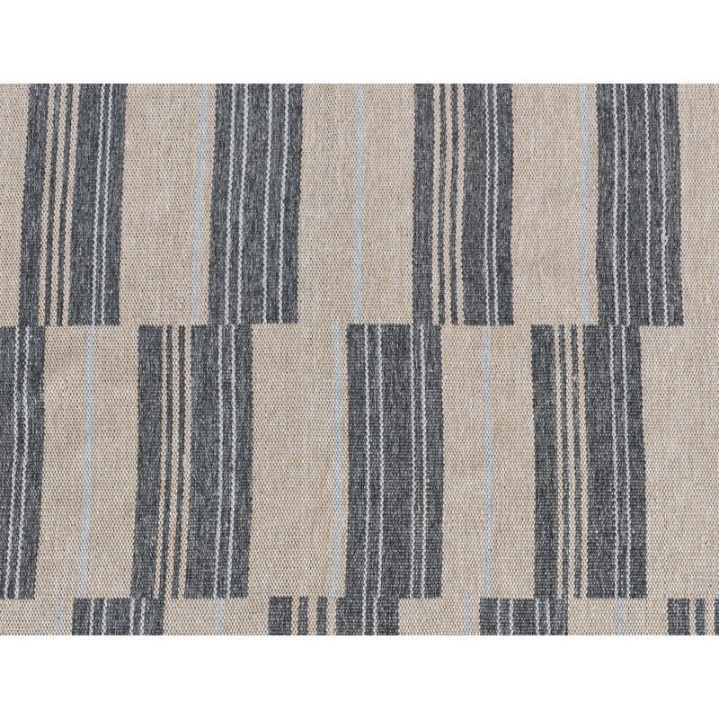 Cindy Indoor Outdoor Handwoven Stripe Charcoal Area Rug, Rectangle 8' x 10'