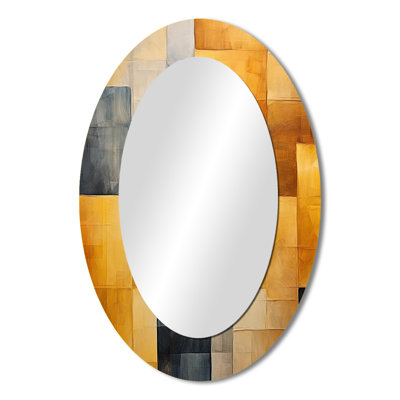Topaz Tessellation - Yellow Oval Wall Mirror Decor