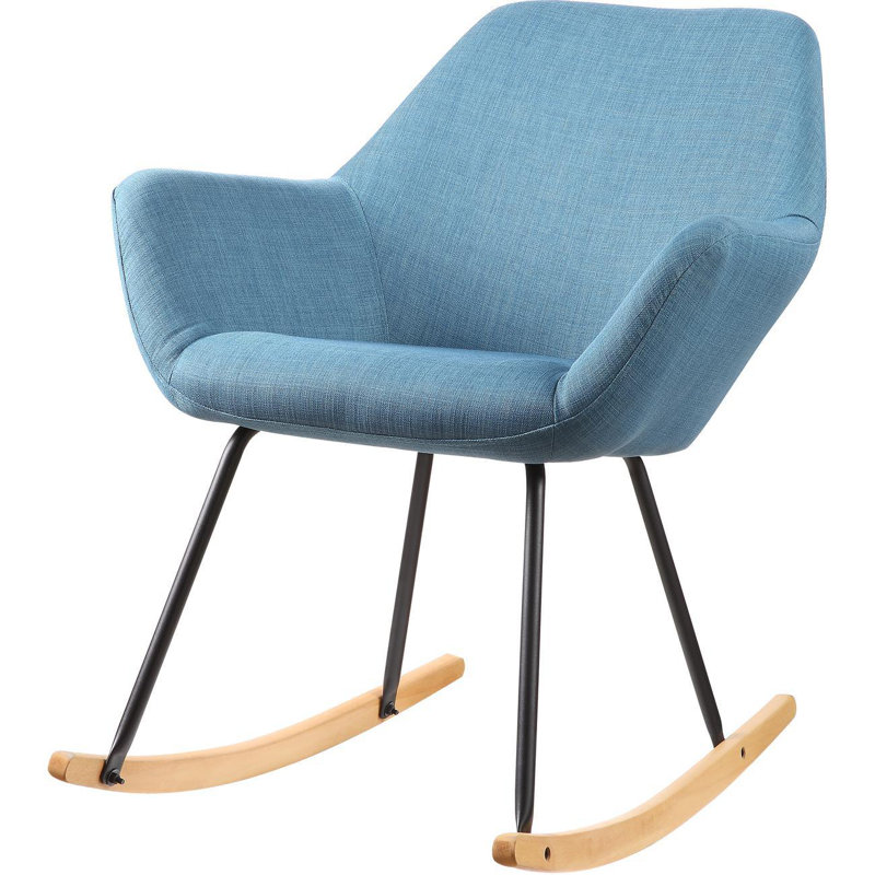 Mcalpin Upholstered Rocking Chair, Blue