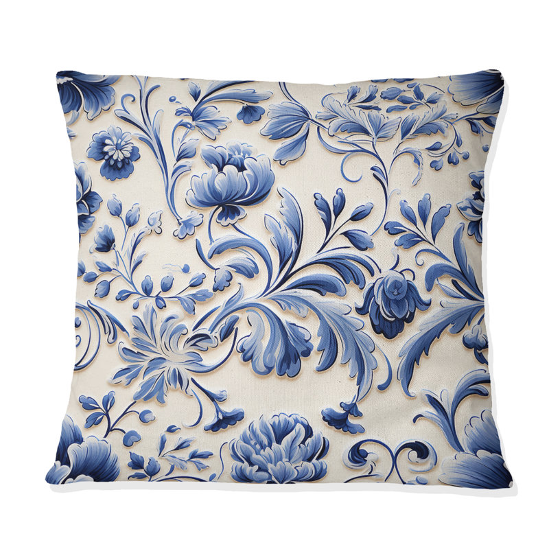 Coussin Blue Renaissance, H 16 po x l 16 po