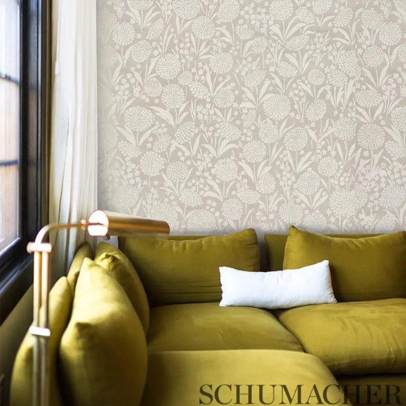 Chrysanthemum Hemp Shimmer Wallpaper