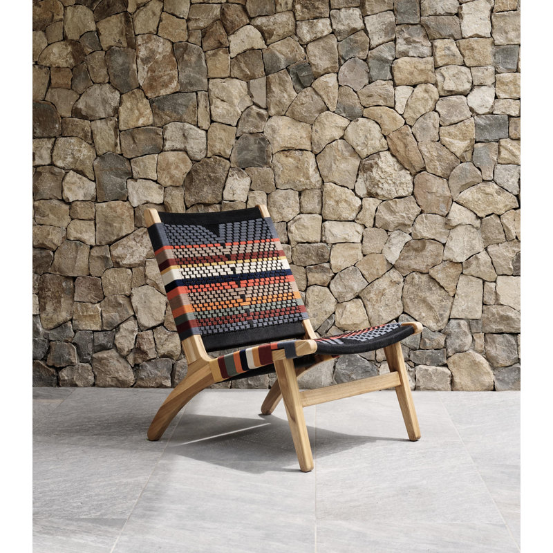 Masaya Upholstered Accent Chair, Teak, San Geronimo Pattern