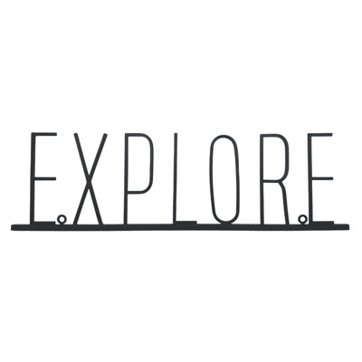 VIP Metal 22.99 in. Black Explore Thin Letter Sign