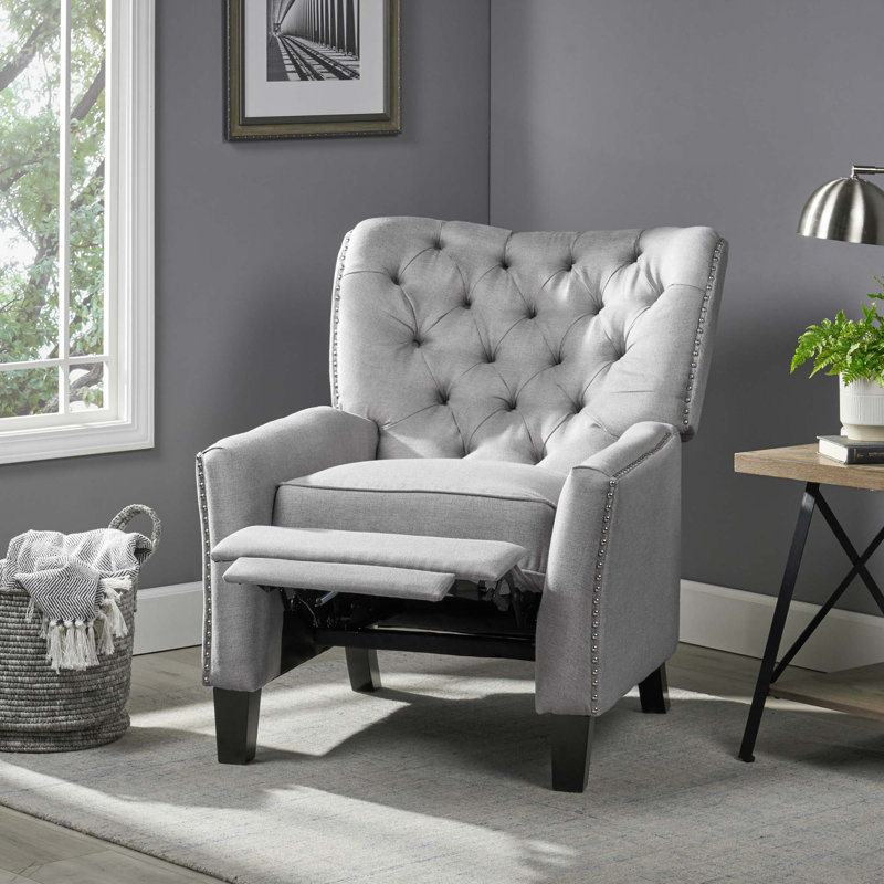 Fauteuil inclinable moderne en tissu, Gris clair
