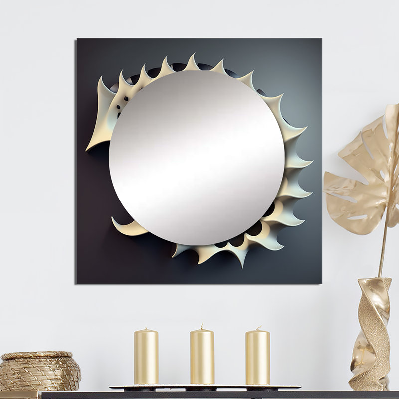 3D Fractal Universe III - Fractals Square Living Room Wall Mirror Art, 29" x 29"